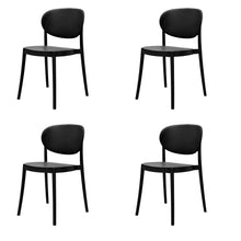 Load image into Gallery viewer, Contemporary Heavy Duty Plastic Dining Side Chairs (Set of 4) - Black
