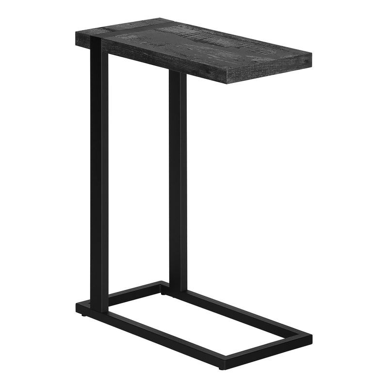 Distressed Wood And Metal End Table - Black