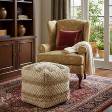 Load image into Gallery viewer, Jute Ottoman Square - Tan
