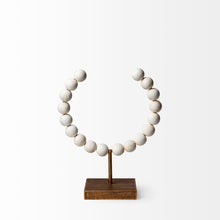 Load image into Gallery viewer, Abstract Beaded Tabletop Sculpture (392493) - White / Gold
