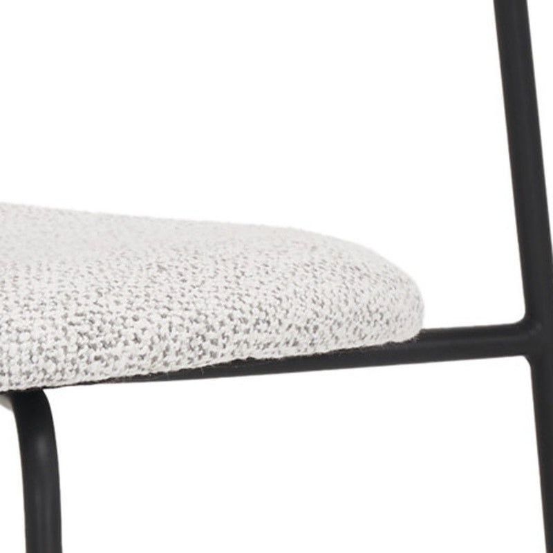 Upholstered Fabric Metal Open Back Dining Side Chair - Gray