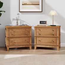 Load image into Gallery viewer, Hazel - 3 Drawer Side Table For Living Room, Hallway, Entryway (Set of 2) - Natural

