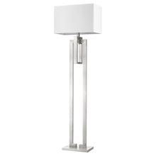 Load image into Gallery viewer, 64" Traditional Shaped Floor Lamp With White Rectangular Shade - Nickel
