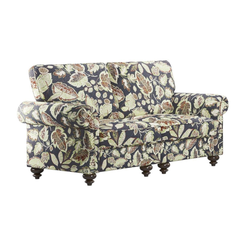 Floral Loveseat - Sage / Navy Blue