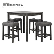 Load image into Gallery viewer, Transitional Counter Dining Set With 4 Tufted Stools
