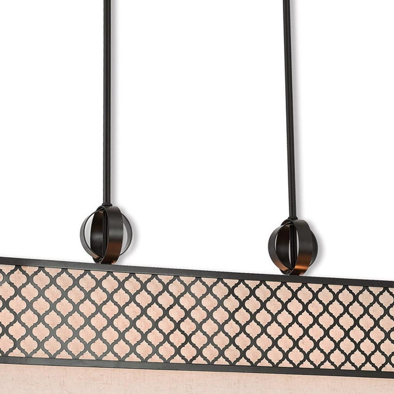 17" Nine Light Dimmable Chandelier With Shades - Bronze