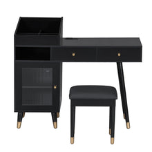 Load image into Gallery viewer, 44" Wood Vanity Two Drawer Dresser - Black
