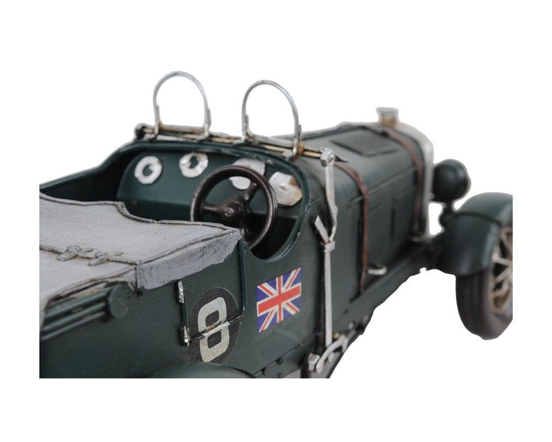 c1930 Bently Blower British Race Car Model Sculpture - Green