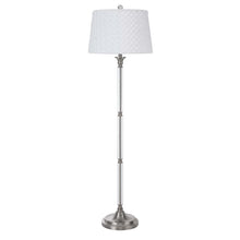 Load image into Gallery viewer, 60" Traditional Shaped Floor Lamp With White Square Shade - Nickel
