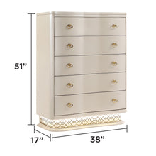 Load image into Gallery viewer, Flora - 5 Drawer Chest With Vertical Storage, LED Lighting - Champagne
