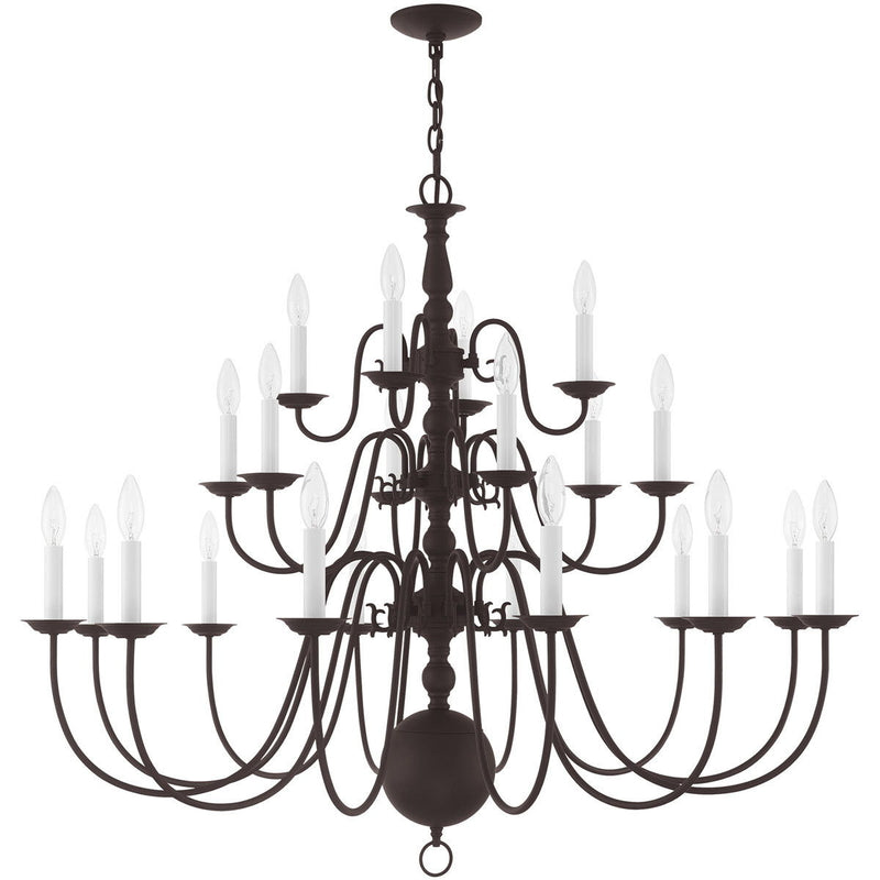 40" Multi Light Dimmable Chandelier With Shades - Bronze
