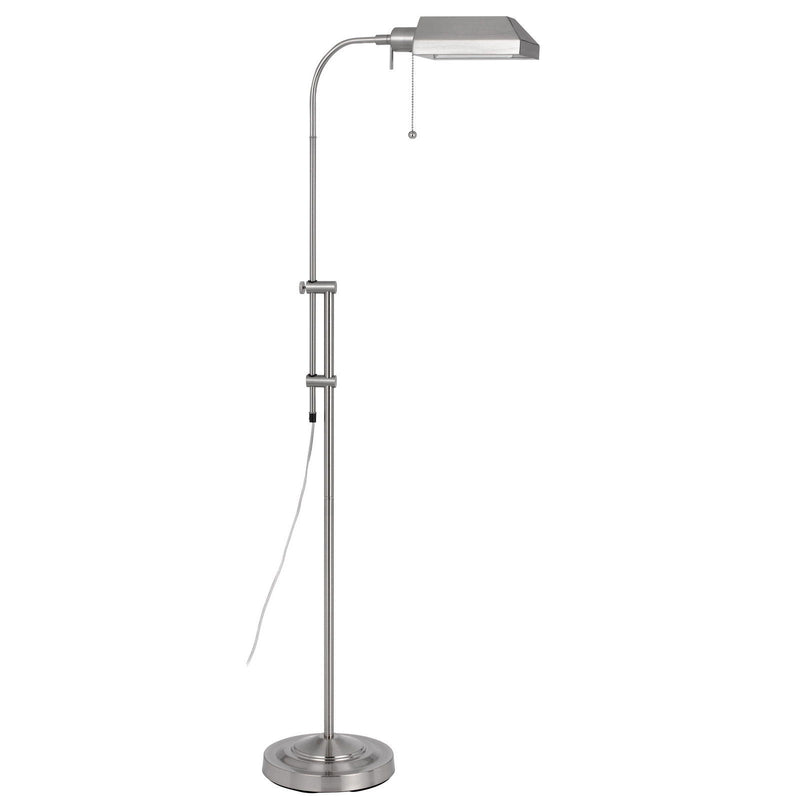 Adjustable Traditional Shaped Floor Lamp With Nickel Square Shade - Nickel