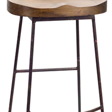 Load image into Gallery viewer, Wood Steel Bar Height Bar Chair - Brown / Black
