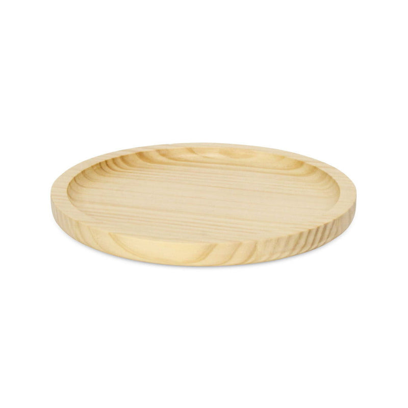 9" Solid Wood Handmade Round Vanity Tray - Natural