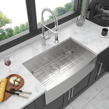 Load image into Gallery viewer, Farmhouse 36" Kitchen Sink Stainless Steel Apron Front - Brushed Nickel
