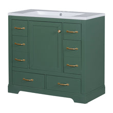Load image into Gallery viewer, Modern Bathroom Vanity With Sink, 6 Drawers, Adjustable Shelf
