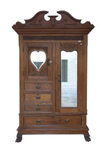 Load image into Gallery viewer, Reclaimed Wood Carved Scrollwork Accent Cabinet With Two Doors Four Drawers - Brown
