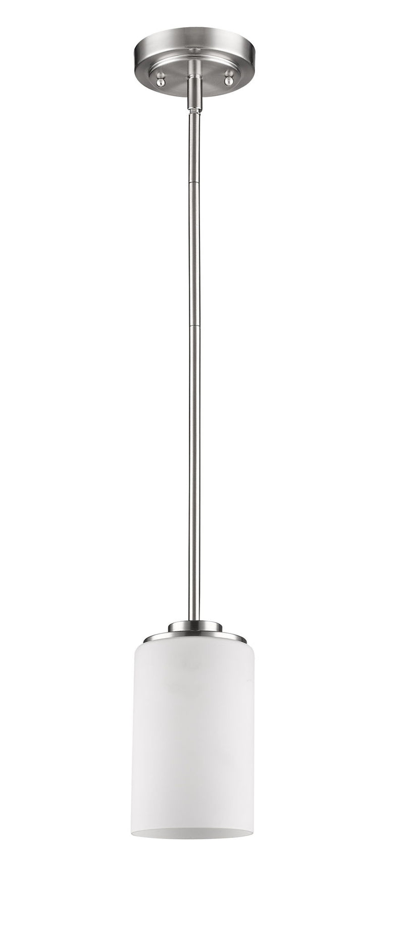Frosted Glass Hanging Light - Silver