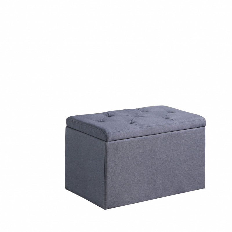 Tufted Storage Ottoman - Dark Gray