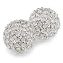 Load image into Gallery viewer, Decorative Orb Tabletop Sculptures (Set of 2) (373744) - Clear / Silver
