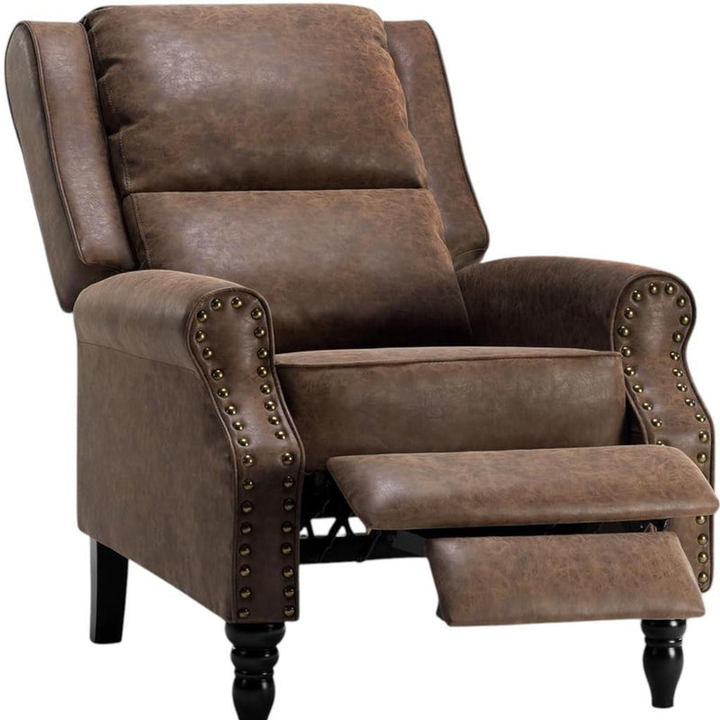 Faux Leather Manual Recliner (718720) - Brown