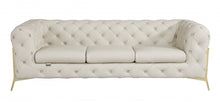 Load image into Gallery viewer, Italian Leather Sofa Silver Legs - Beige
