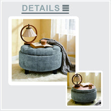 Load image into Gallery viewer, Storage Round Footstool Table Ottoman
