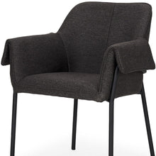 Load image into Gallery viewer, Upholstered Fabric Dining Arm Chair - Black / Gray
