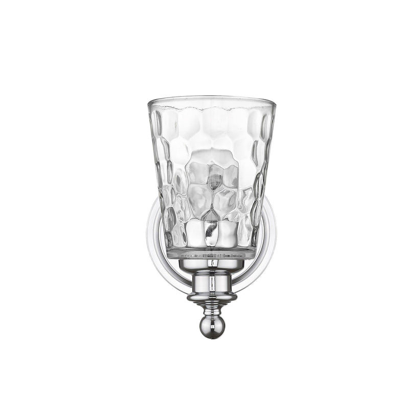 Metal And Pebbled Glass Wall Light - Silver