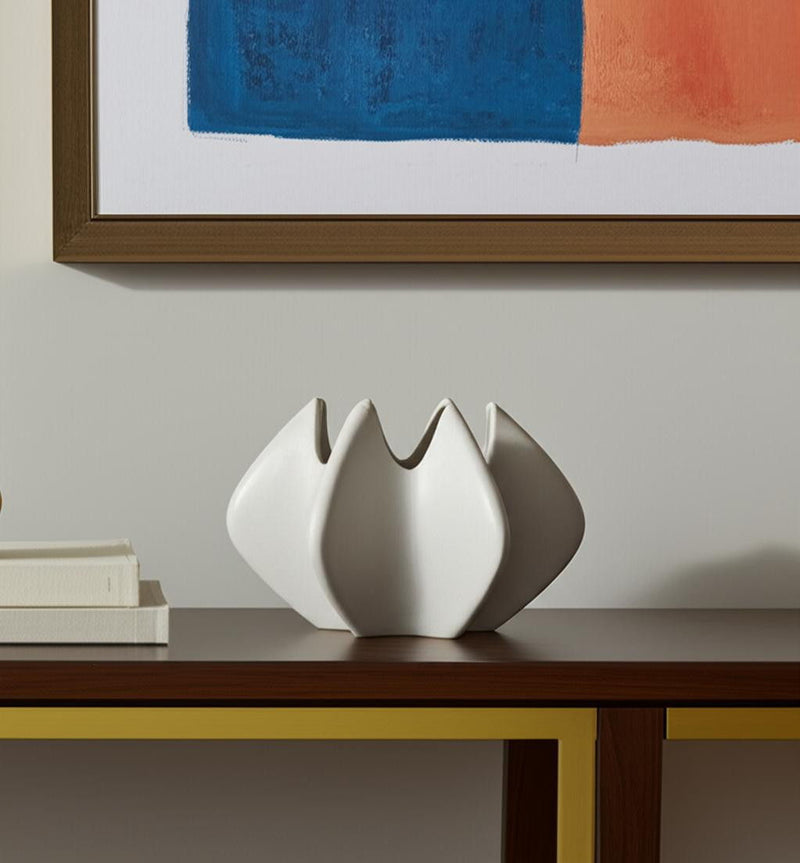 Sculptural Table Vase (608338) - Cream