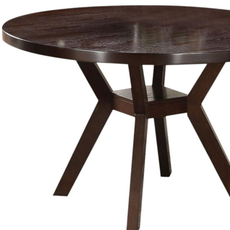 Wood Round Top Dining Table - Espresso