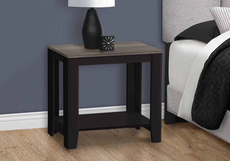22" End Table With Shelf - Black And Gray
