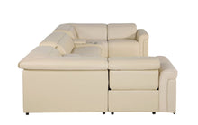 Load image into Gallery viewer, Italian Leather Power Reclining U Shaped Eight Piece Sectional With Console - Beige
