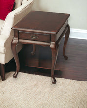 Load image into Gallery viewer, Solid And Manufactured Wood Rectangular End Table With Drawer - Dark Brown
