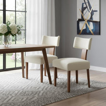 Load image into Gallery viewer, Tufted Solid Wood Partially Open Back Dining Side Chairs (Set of 2) - Beige / Brown
