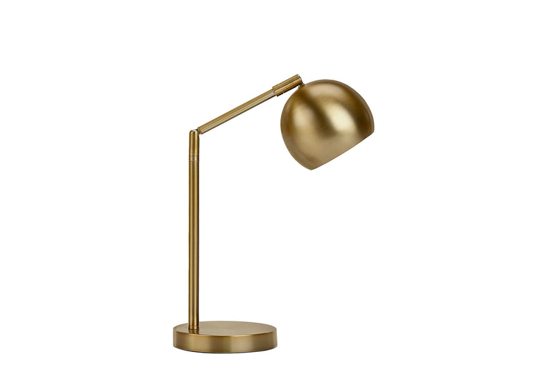 Metal Round Table Lamp With Gold Dome Shade - Gold