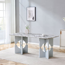 Load image into Gallery viewer, Modern Dining Table With Sleek Hollow-Out Frame And Accents
