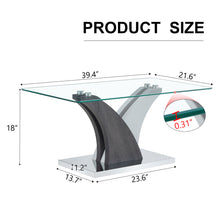 Load image into Gallery viewer, Artistic Rectangular Coffee Table With Tempered Glass Countertop
