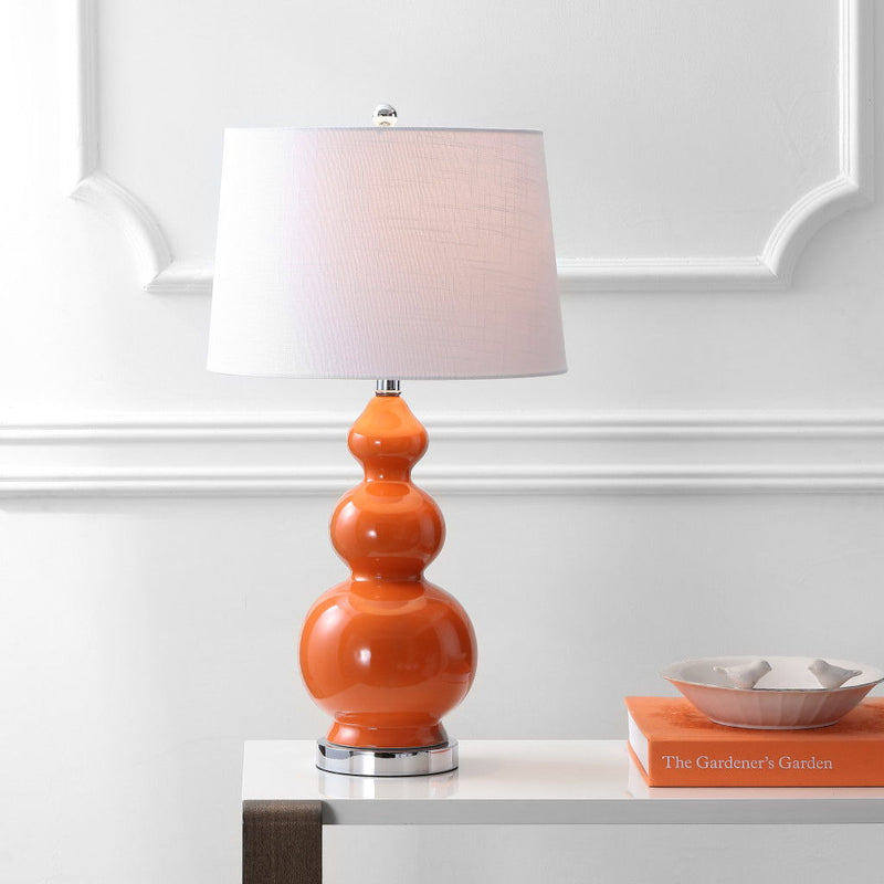 Novelty Table Lamp With Drum Shade - Coral