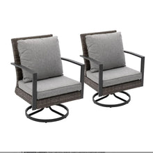 Load image into Gallery viewer, Swivel Rocker Patio Chairs With Cushions, All Weather (Set of 2) - Gray
