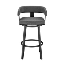 Load image into Gallery viewer, 34" Faux Leather Swivel Low Back Counter Height Bar Chair - Gray / Black
