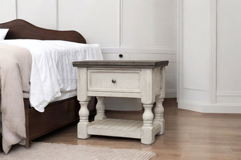 27" One Drawer Nightstand - Ivory