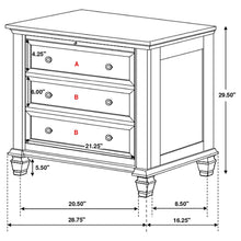 Load image into Gallery viewer, Cottage 3 Drawer Nightstand With Pull Out Tray - Cream White
