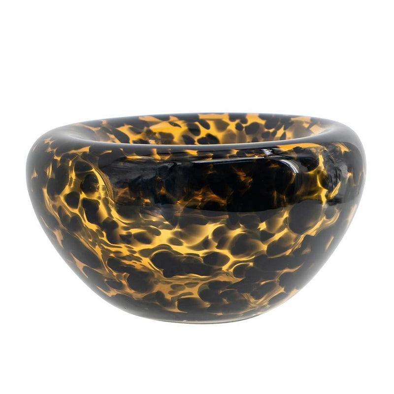 Cheetah Animal Print Round Table Vase - Amber / Black