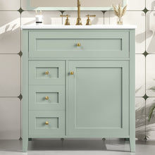 Load image into Gallery viewer, Modern Bathroom Vanity With Sink, 3 Drawers And Adjustable Shelf
