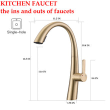Load image into Gallery viewer, Elegant Single Handle Stainless Steel Pull Out Kitchen Faucet With High Arch Spout
