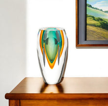 Load image into Gallery viewer, Abstract Murano Table Vase - Clear / Amber / Green
