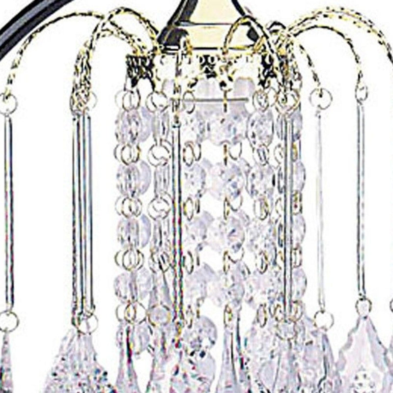 Metal Faux Crystal Chandelier Table Lamp - Black And Gold