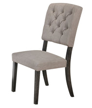 Load image into Gallery viewer, Tufted Upholstered Linen And Solid Wood Open Back Dining Side Chairs (Set of 2) - Gray
