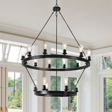 Load image into Gallery viewer, 53'' Chandelier Metal Ceiling Light - Black
